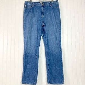 L.L. Bean Favorite Fit Blue Jeans Size 16 MT Straight Leg